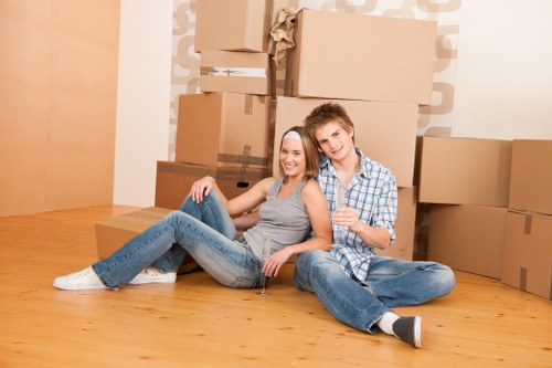 Packed moving boxes ready for a local removal service