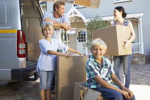 Well-organized home storage area in Eastham with labeled containers